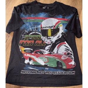 Hollister Mens Boxy Fit‎ Black Drag Racing NHRA T Shirt Size XS